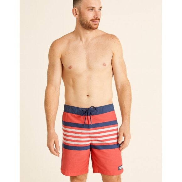 Vineyard Vines Striped Performance Board Shorts Size 33 VGUC - Picture 1 of 5